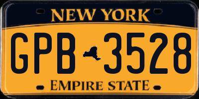 NY license plate GPB3528
