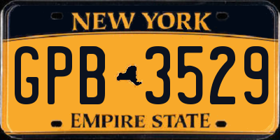NY license plate GPB3529