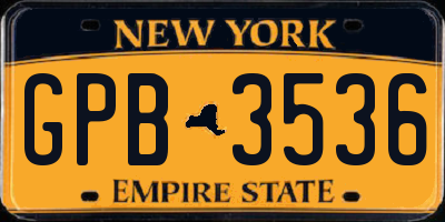 NY license plate GPB3536