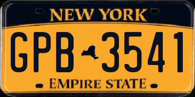 NY license plate GPB3541