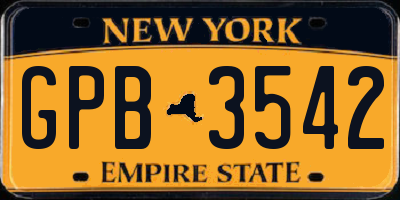 NY license plate GPB3542