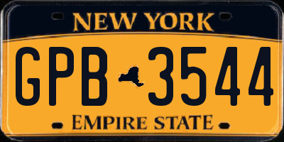 NY license plate GPB3544