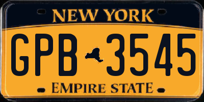 NY license plate GPB3545