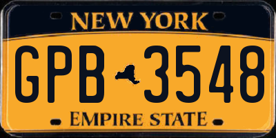 NY license plate GPB3548