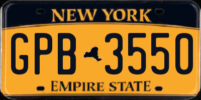 NY license plate GPB3550