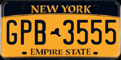 NY license plate GPB3555