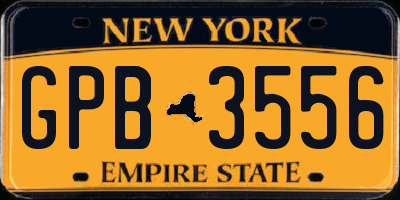 NY license plate GPB3556