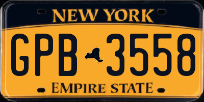NY license plate GPB3558