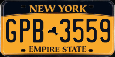 NY license plate GPB3559