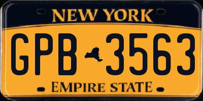 NY license plate GPB3563