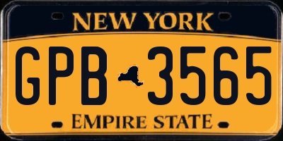 NY license plate GPB3565