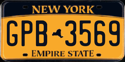 NY license plate GPB3569