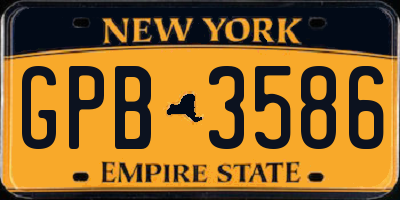 NY license plate GPB3586