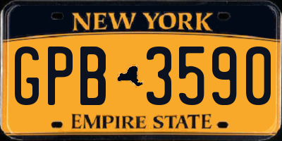 NY license plate GPB3590