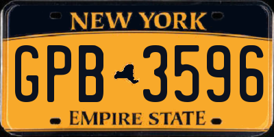 NY license plate GPB3596