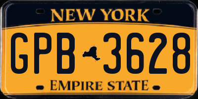 NY license plate GPB3628