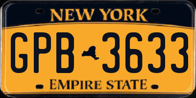 NY license plate GPB3633
