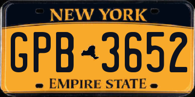 NY license plate GPB3652
