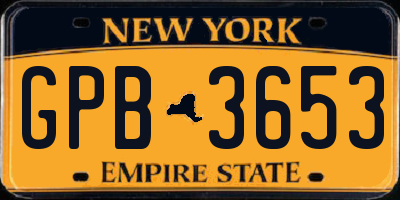 NY license plate GPB3653