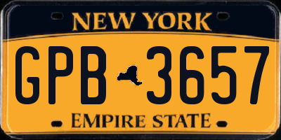 NY license plate GPB3657
