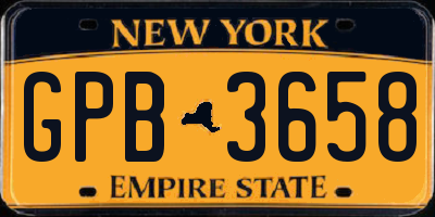 NY license plate GPB3658