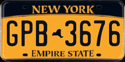NY license plate GPB3676