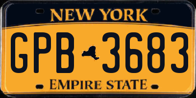 NY license plate GPB3683