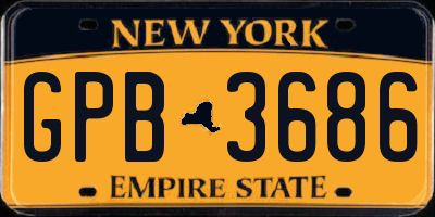 NY license plate GPB3686