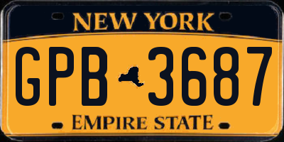 NY license plate GPB3687