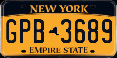 NY license plate GPB3689