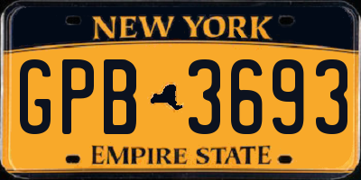NY license plate GPB3693