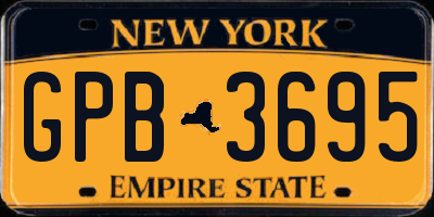 NY license plate GPB3695