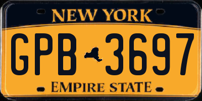 NY license plate GPB3697