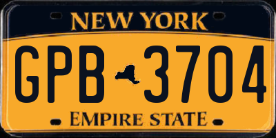 NY license plate GPB3704