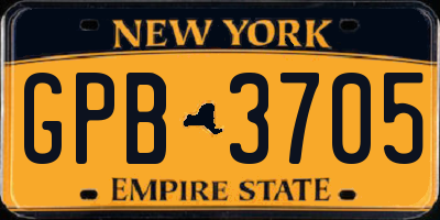NY license plate GPB3705
