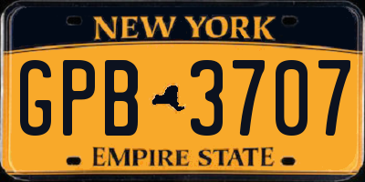 NY license plate GPB3707