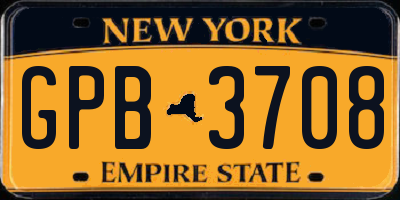 NY license plate GPB3708