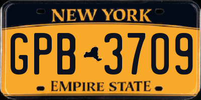 NY license plate GPB3709