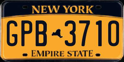 NY license plate GPB3710