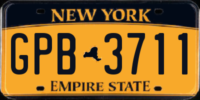 NY license plate GPB3711