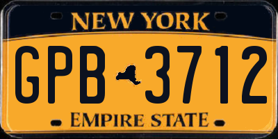 NY license plate GPB3712