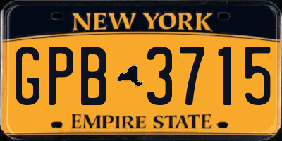NY license plate GPB3715