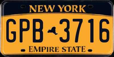 NY license plate GPB3716