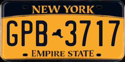 NY license plate GPB3717