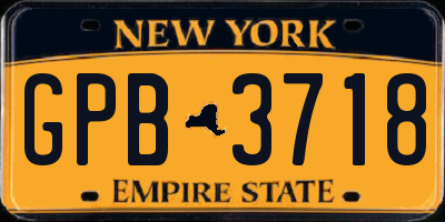 NY license plate GPB3718