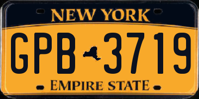 NY license plate GPB3719