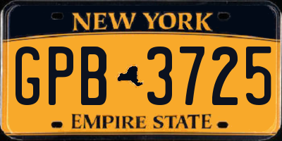 NY license plate GPB3725
