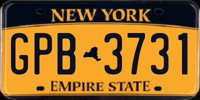 NY license plate GPB3731