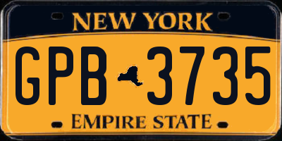 NY license plate GPB3735