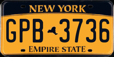 NY license plate GPB3736